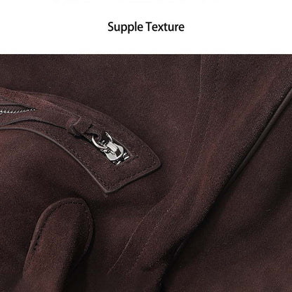 Large Capacity Suede Smile Handbag in Retro Street Style