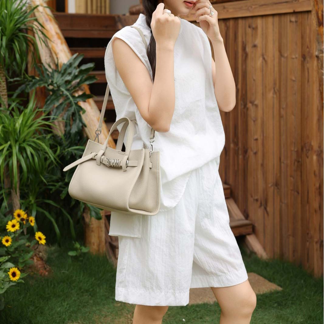 Togo Leather Tote Bag Minimalist Handbag Crossbody Bag