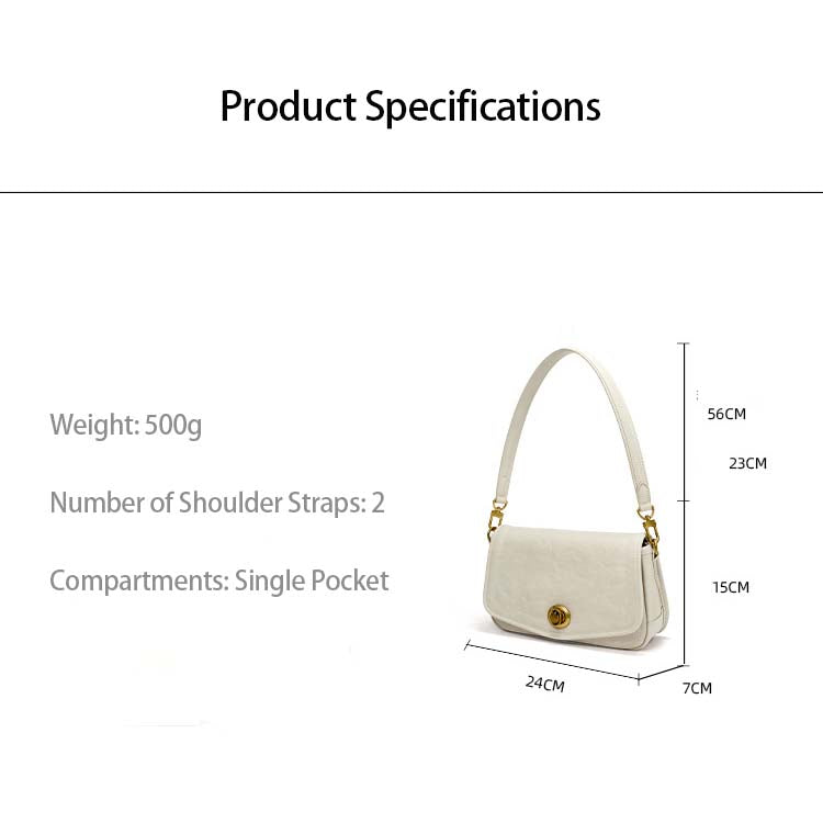 French Underarm Leather Bag Premium Square Handbag