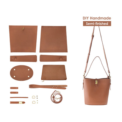 HANDSEWGIFT Leather Simple Bucket Crossbody Bag DIY Kit