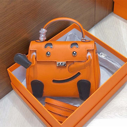 Genuine Leather Smile Inspired Kelli Doll Bag Mini Handbag