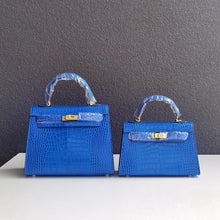 Load image into Gallery viewer, Crocodile Pattern Inspired Kelly Bag New Colors Handbags for Woman
