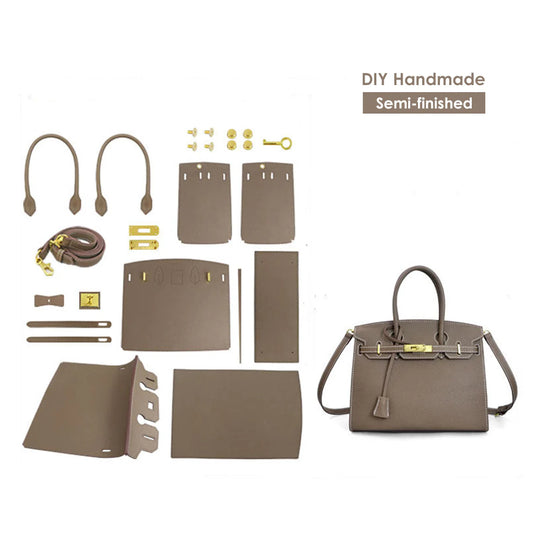 HANDSEWGIFT Top Grain Leather Sellier Platinum Bag DIY Kit