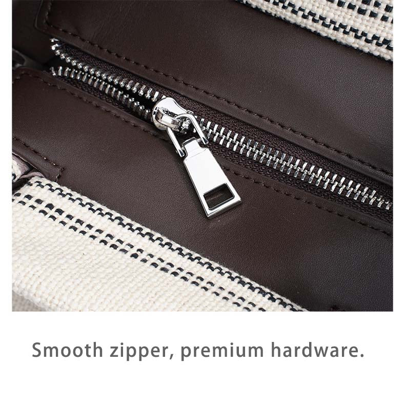 Striped Linen Ethnic Handbag Crossbody Bag