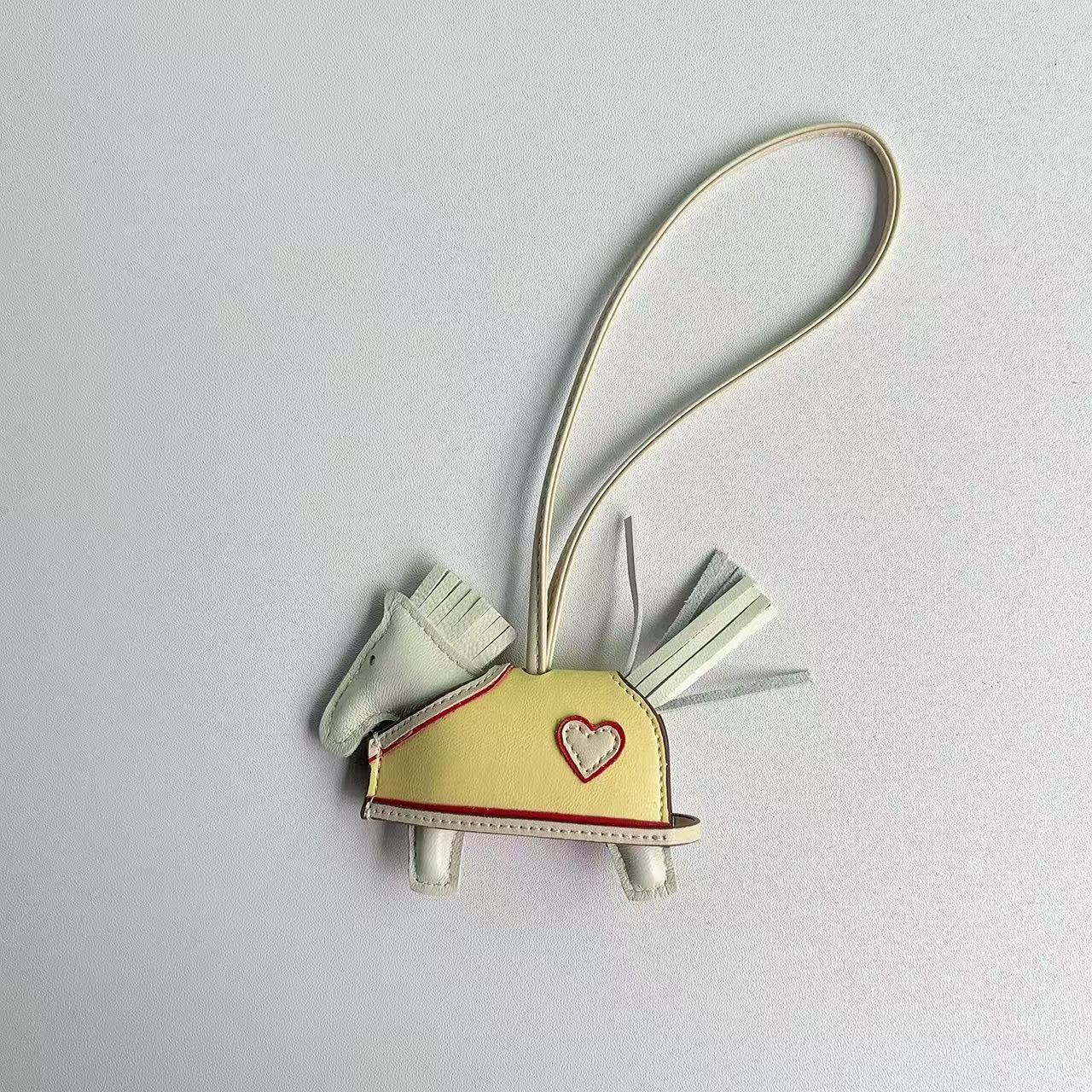 Horse Bag Charm Sheep Leather Keychain