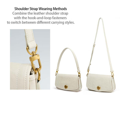 French Underarm Leather Bag Premium Square Handbag