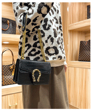 Load image into Gallery viewer, Crocodile Pattern Faux Leather Chain Bag Woman Shoulder Bag
