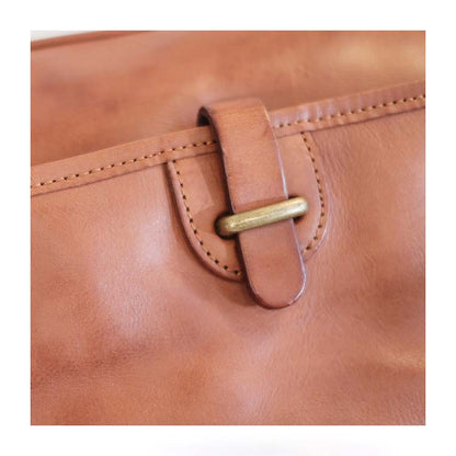 Vegetable Tanned Leather Messenger Bag Small Square Purse