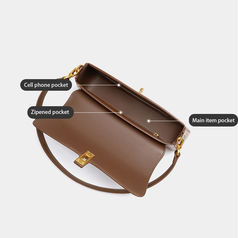 Structured Minimalist Baguette Bag | Come With 2 Straps