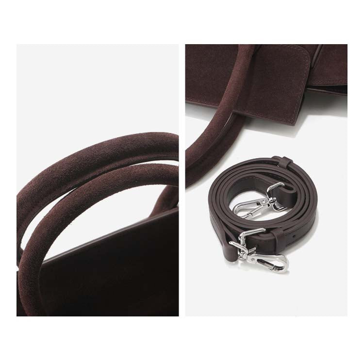 Large Capacity Suede Smile Handbag in Retro Street Style