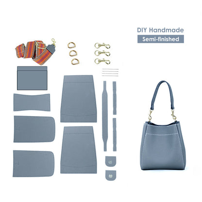 HANDSEWGIFT Women Bucket Bag Top Grain Leather DIY Kit