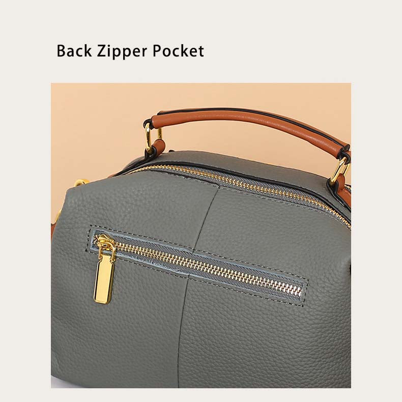 Togo Leather Boston Bag | Cowhide Crossbody Satchel