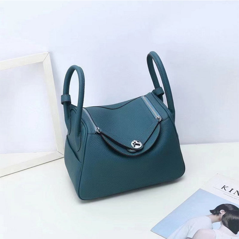 Top Grain Leather Inspired Lindi Bag Silver Hardware 20 Colors