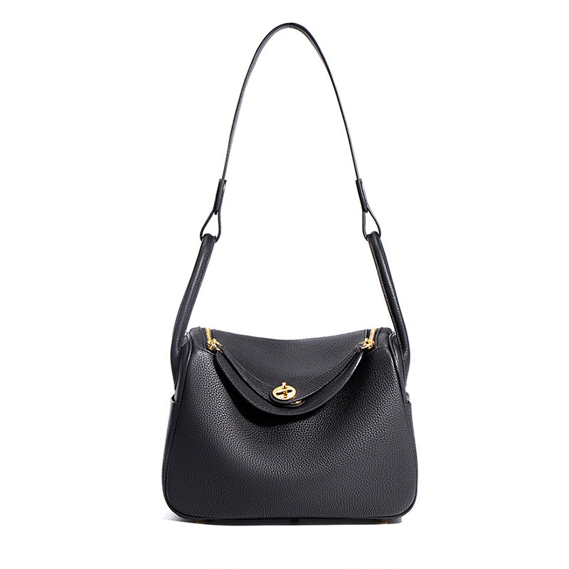 Inspired Lindi Bag Gold Hardware | Genuine Togo Leather Shoulder Bag