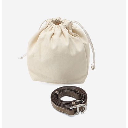 Top Grain Leather Pig Nose Mini Tote Bag Woman Bucket Bag