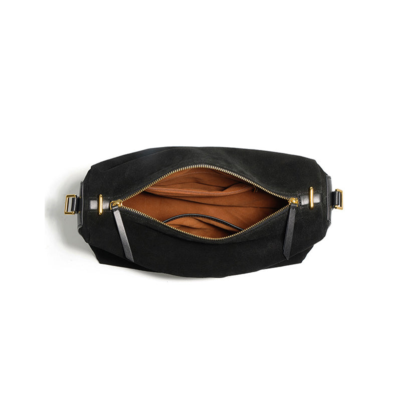 Suede Leather Women Large Capacity Weekender Bag