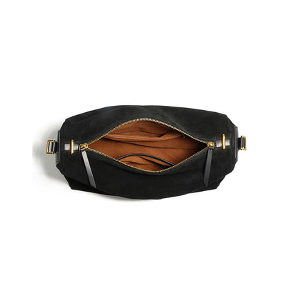 Suede Leather Women Large Capacity Weekender Bag
