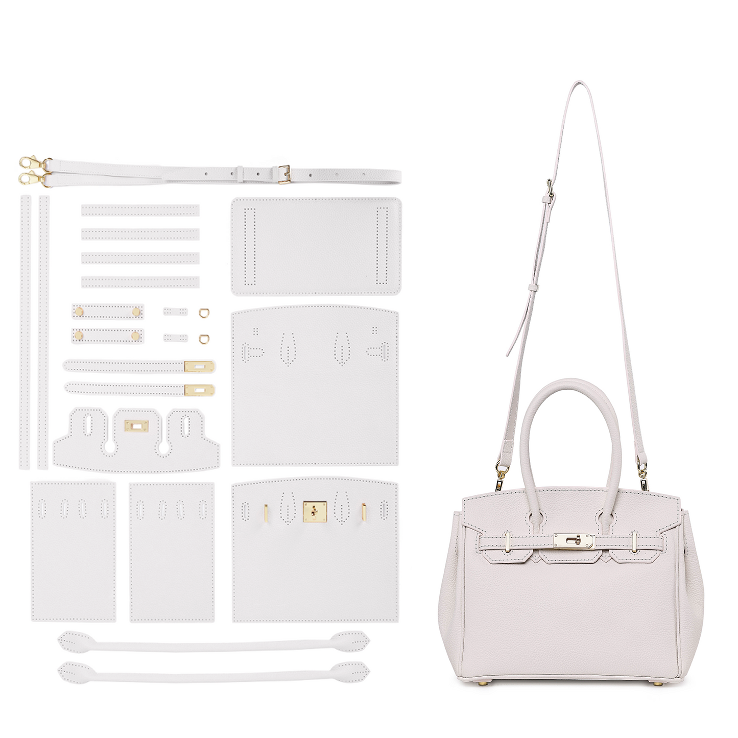 HANDSEWGIFT Top Grain Leather New Platinum Bag DIY Kit