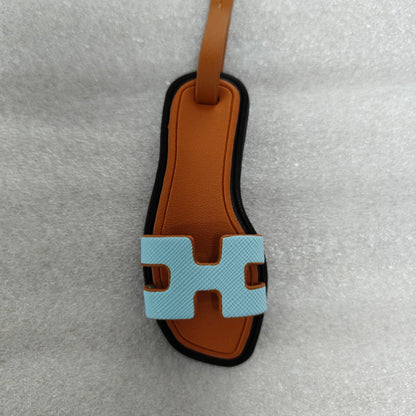 Inspired Sandal Slipper Bag Charm Vengan Leather Pendant
