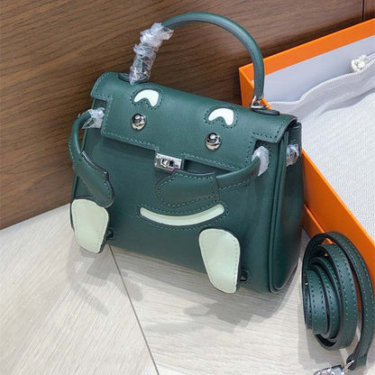 Genuine Leather Smile Inspired Kelli Doll Bag Mini Handbag