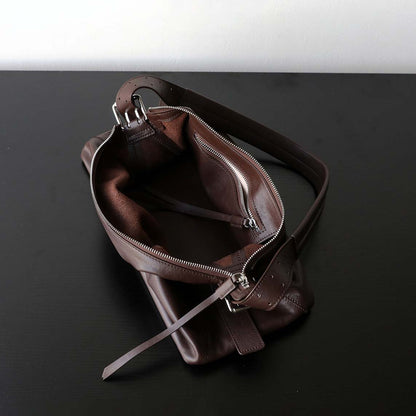 Vegetable Tanned Leather Hobo Bag