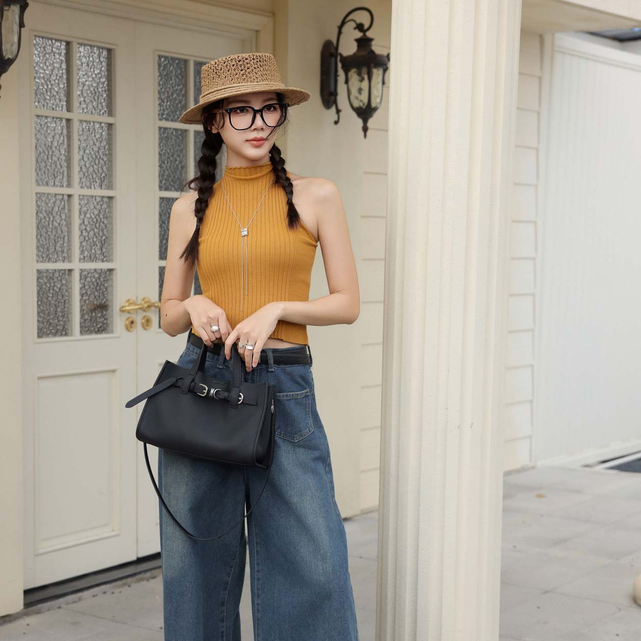 Togo Leather Tote Bag Minimalist Handbag Crossbody Bag