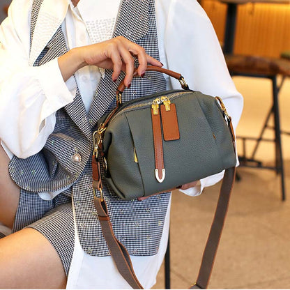 Togo Leather Boston Bag | Cowhide Crossbody Satchel