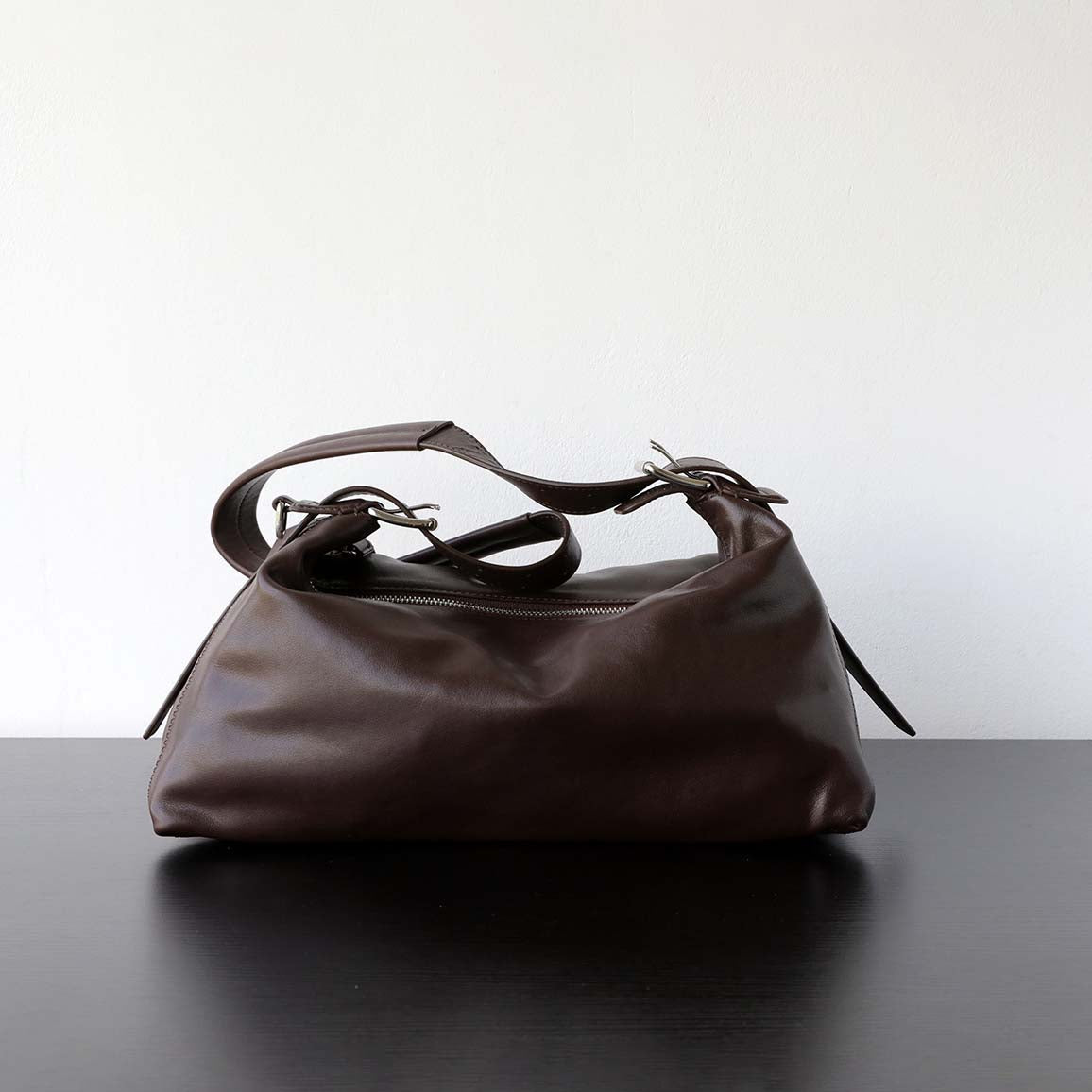 Vegetable Tanned Leather Hobo Bag