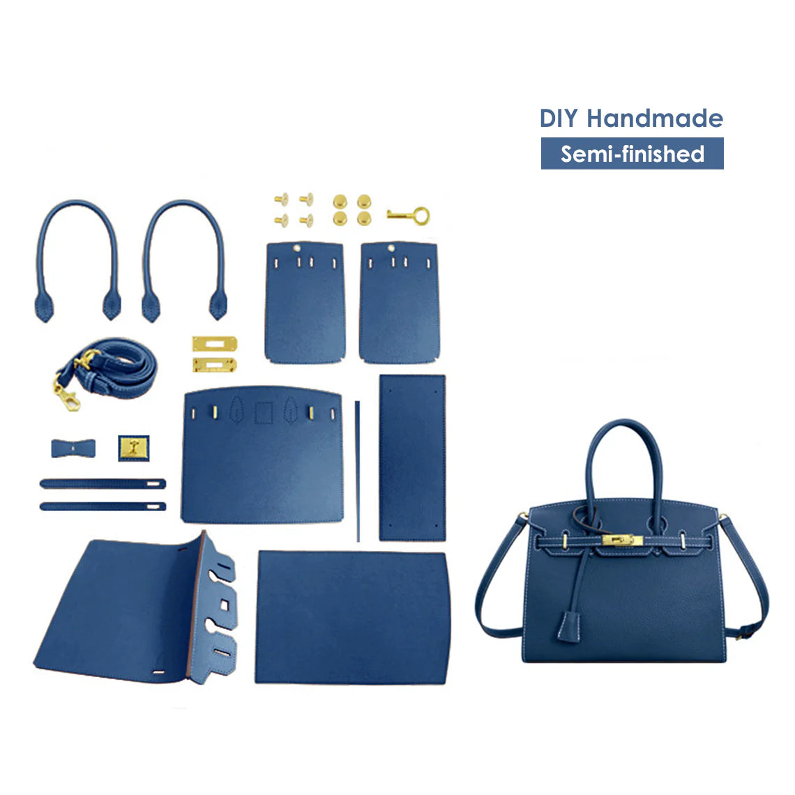HANDSEWGIFT Top Grain Leather Sellier Platinum Bag DIY Kit