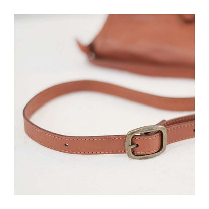 Vegetable Tanned Leather Messenger Bag Small Square Purse