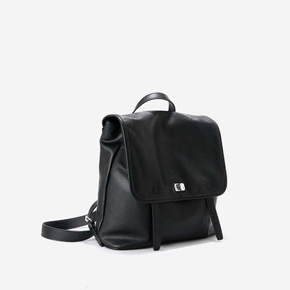 Minimalist Genuine Leather Backpack - Chic Laptop Commuter Bag
