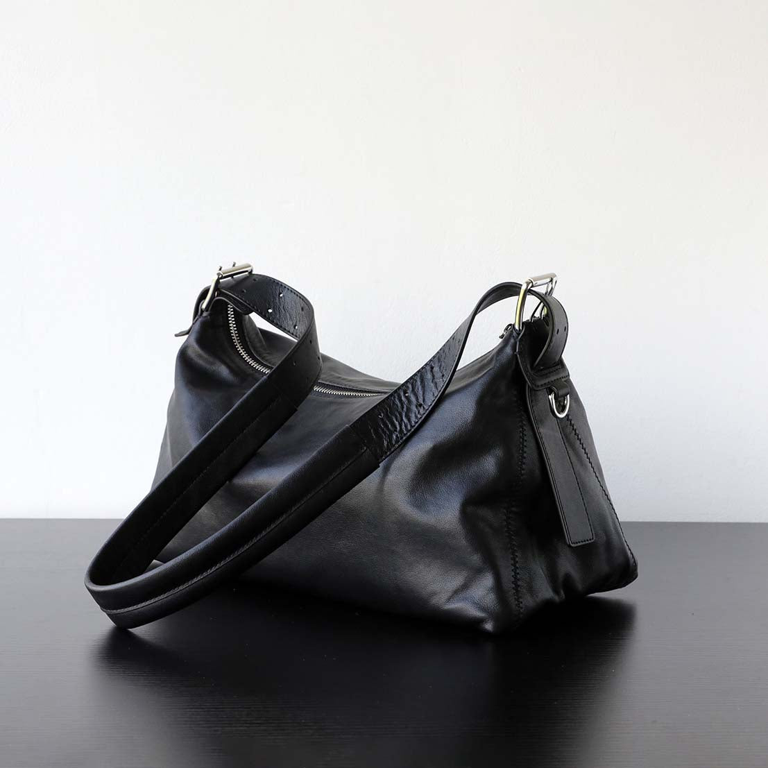 Vegetable Tanned Leather Hobo Bag