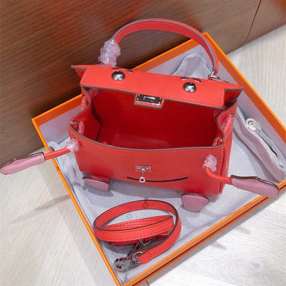 Genuine Leather Smile Inspired Kelli Doll Bag Mini Handbag