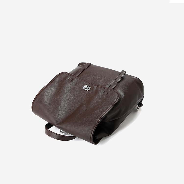 Minimalist Genuine Leather Backpack - Chic Laptop Commuter Bag