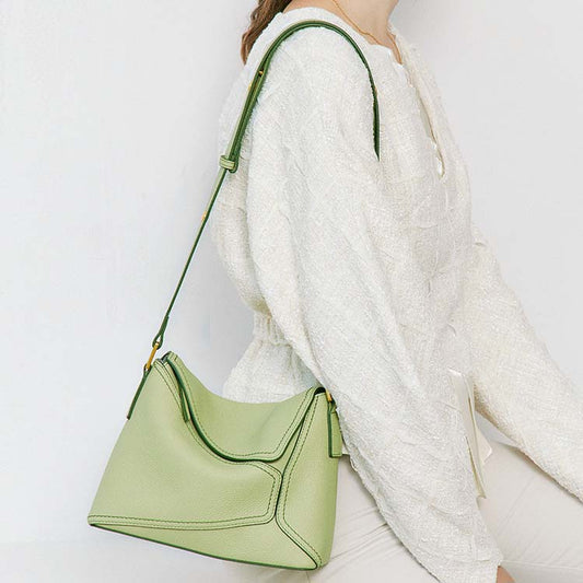 Genuine Leather Geometric Crossbody Bag for Woman