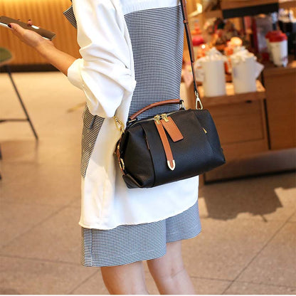 Togo Leather Boston Bag | Cowhide Crossbody Satchel