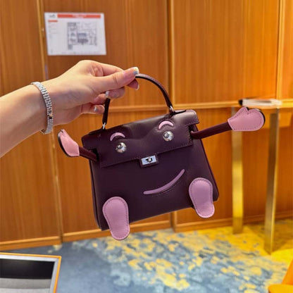 Genuine Leather Smile Inspired Kelli Doll Bag Mini Handbag