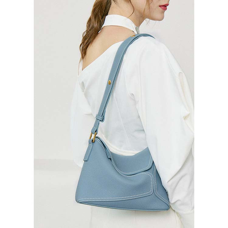 Genuine Leather Geometric Crossbody Bag for Woman