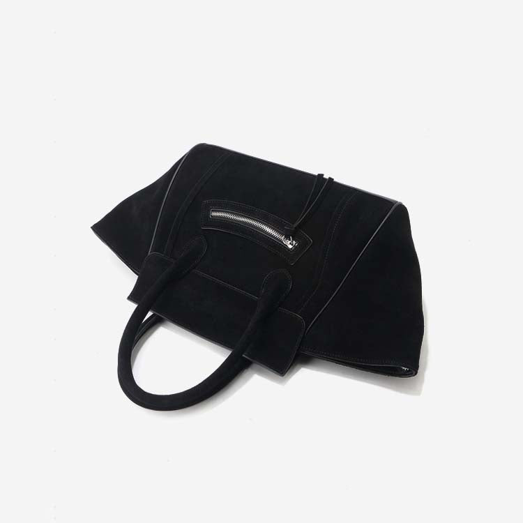 Large Capacity Suede Smile Handbag in Retro Street Style