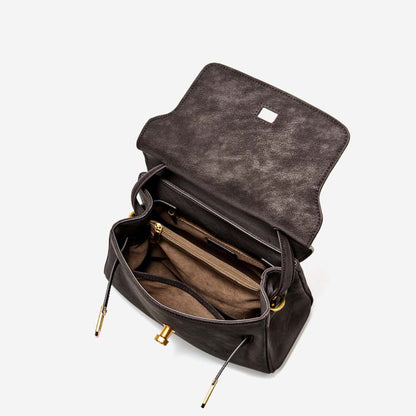 Classic Leather Handbag | Woman Crossbody Satchel