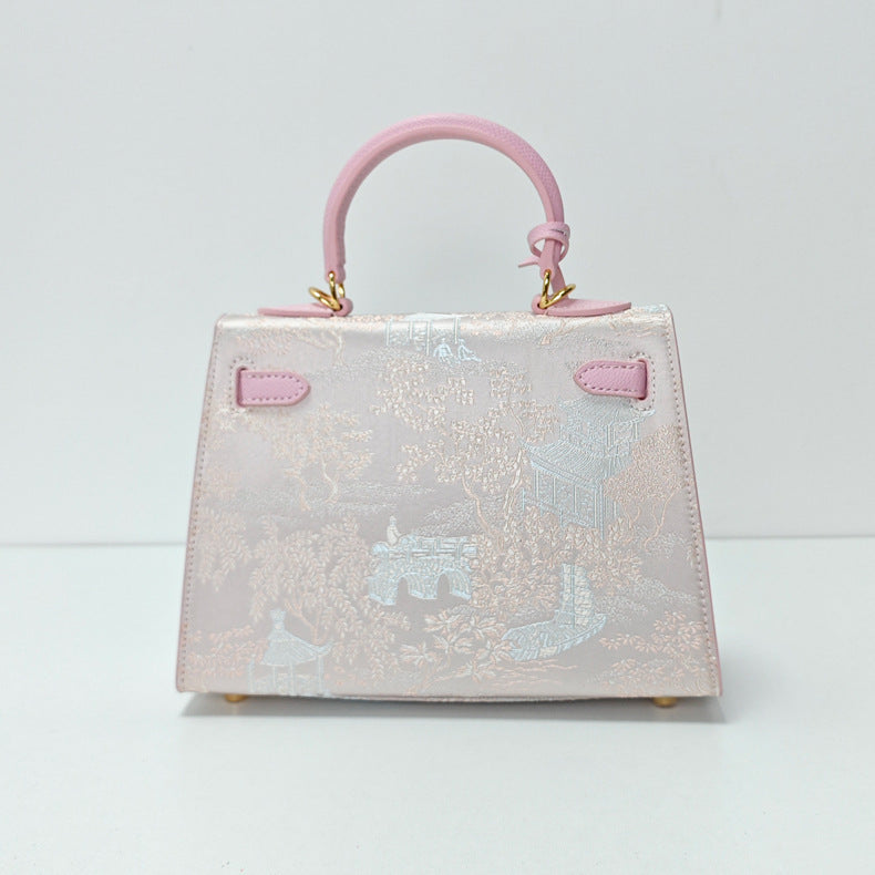 New Chinese Style Song Brocade Top-Handle Bag