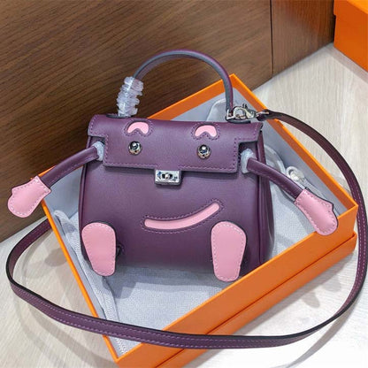 Genuine Leather Smile Inspired Kelli Doll Bag Mini Handbag