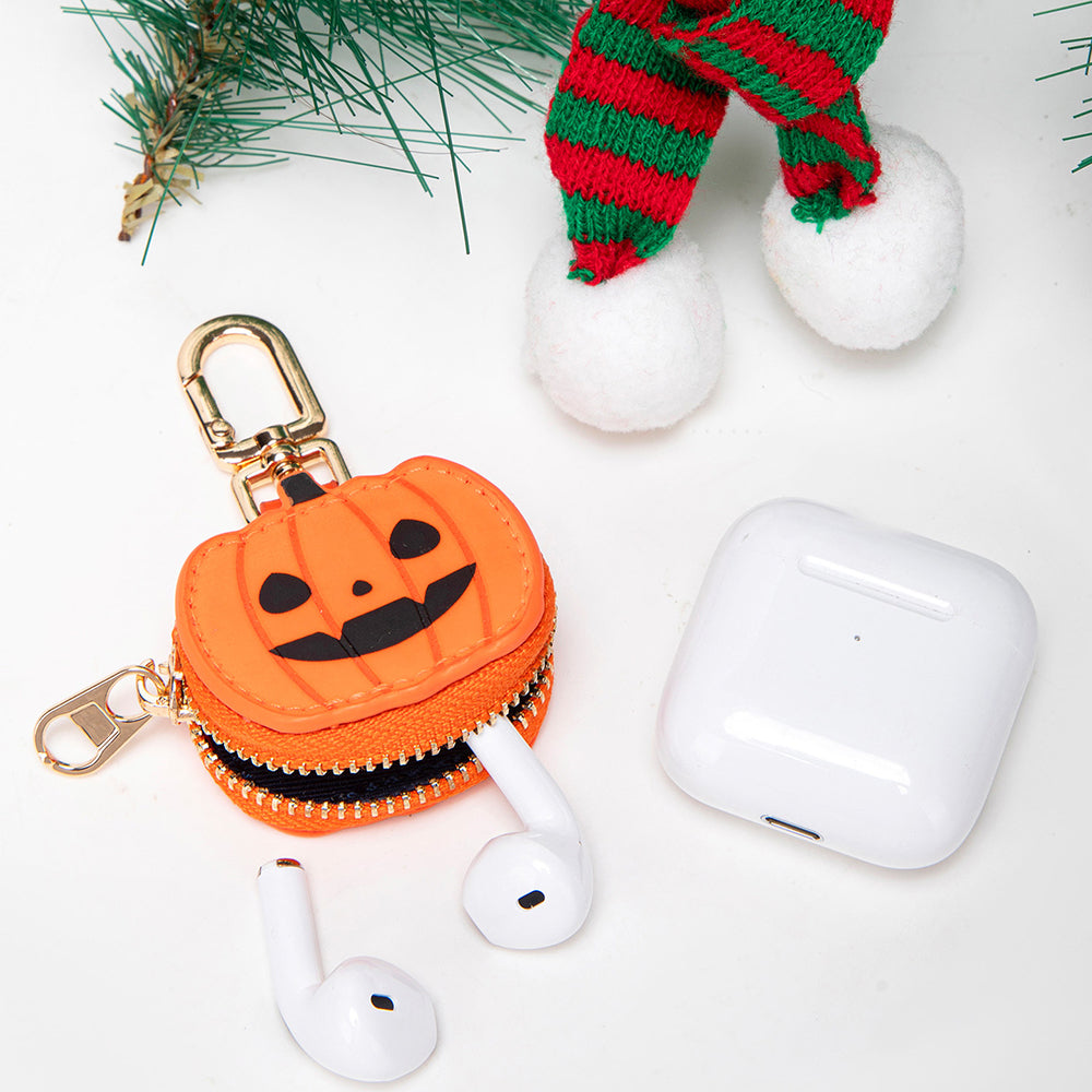 Halloween Pumpkin Keychain | Jack-O'-Lantern Coin Purse / Bag Charm