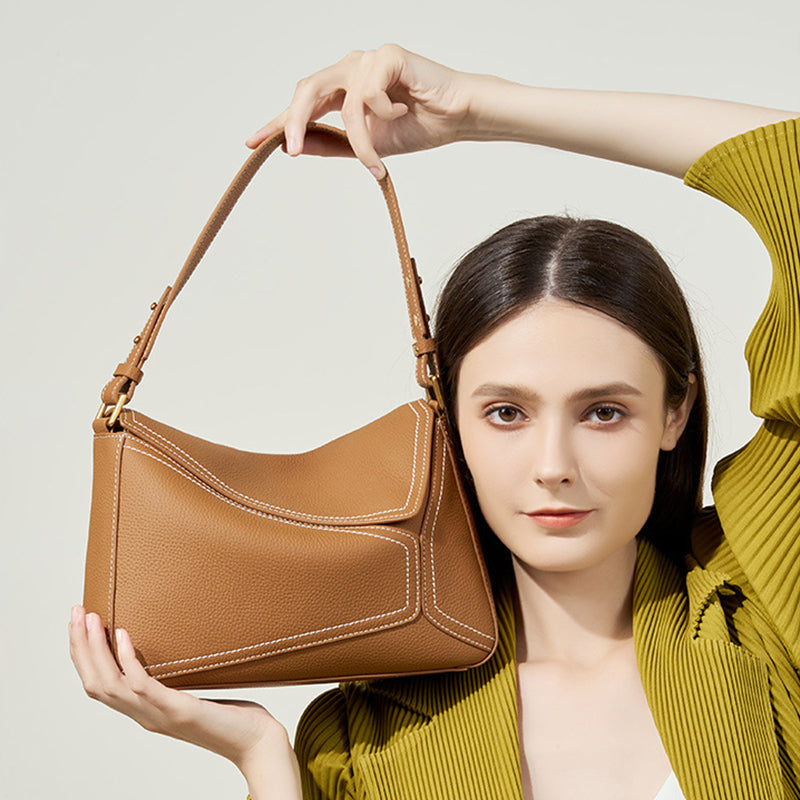 Top Grain Leather Puzzle Bag Women Shoulder Bag
