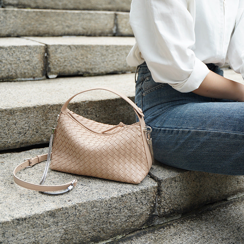 Woven Leather Pillow Bag Handbags for Woman Shoulder Bag