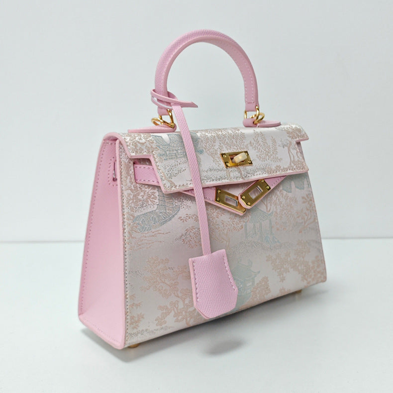 New Chinese Style Song Brocade Top-Handle Bag