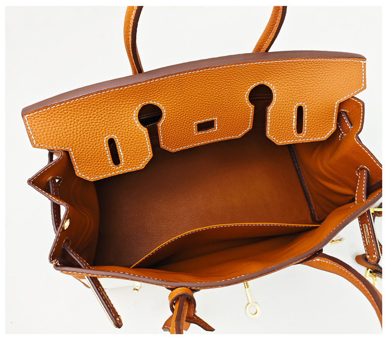 Inspired Berkin Toile Bag Canvas & Togo Leather Handbags