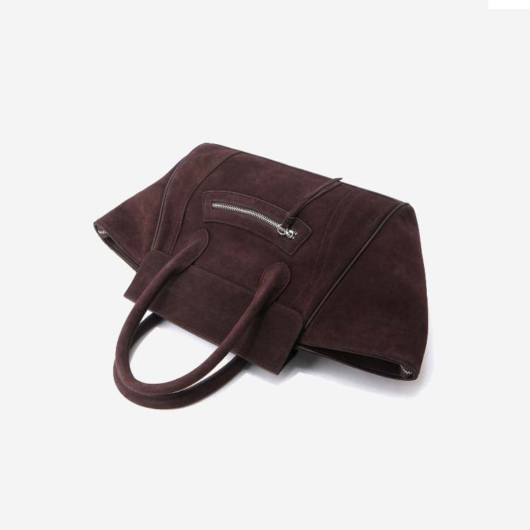 Large Capacity Suede Smile Handbag in Retro Street Style