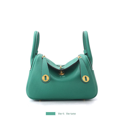 Inspired Lindi Bag Gold Hardware | Genuine Togo Leather Shoulder Bag
