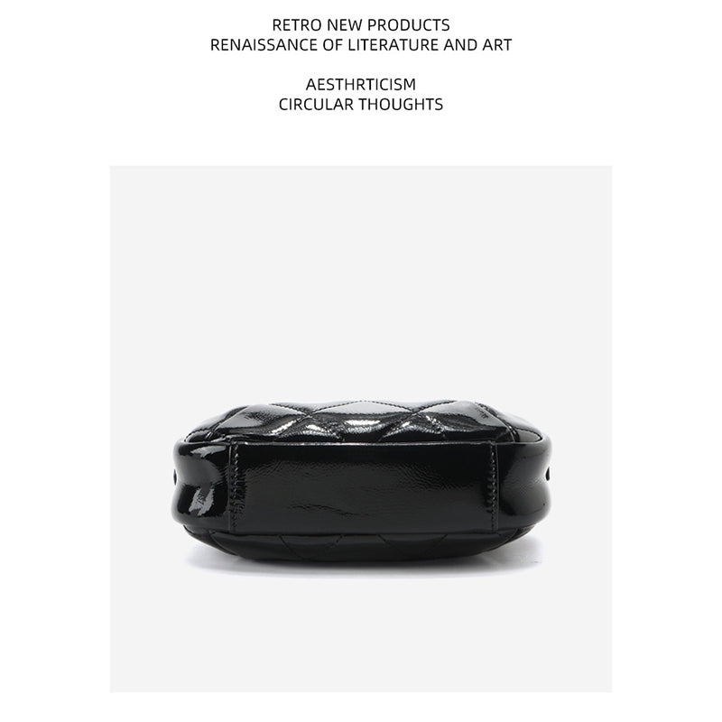 Top Grain Leather Chain Bag Black Bag